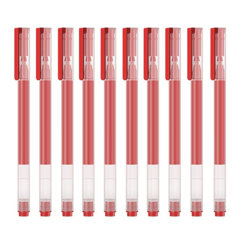 Набор ручек xiaomi mi jumbo gel ink mjzxb02wc red (10шт) (9739)