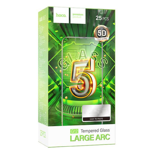 Стекло защитное hoco g12 large arc для iphone 12pro max черное
