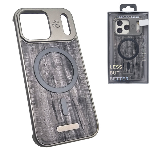 Чехол-крышка #18 fashion wood magsafe для iphone 17 pro max серый