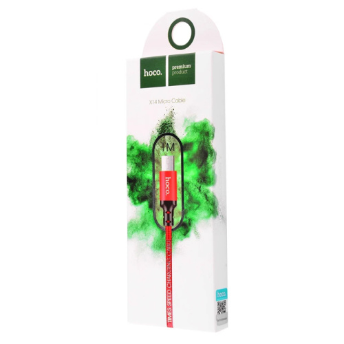 Кабель usb hoco x14 micro 1m красный