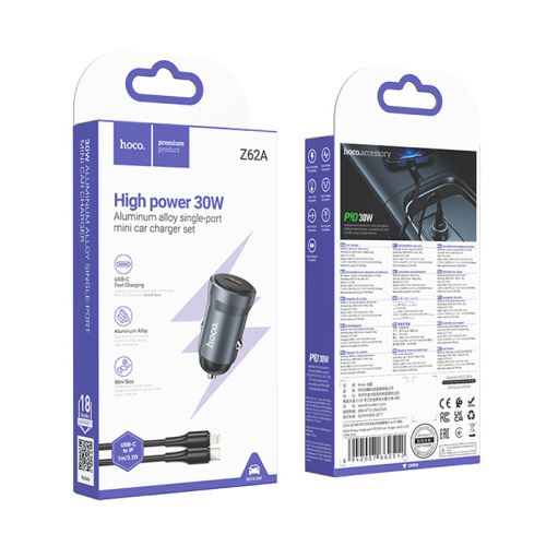 Азу hoco z62a type-c на lightning (30w) черный