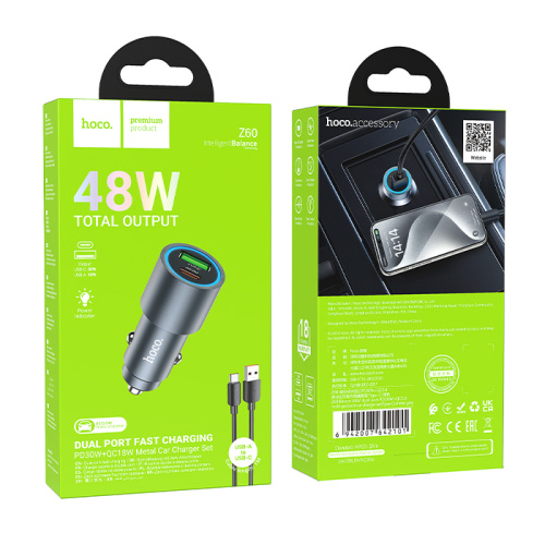 Азу hoco z60 usb на type-c (48w) серый