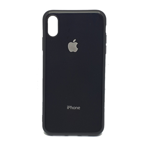 Чехол-силикон с лого для iphone xs max (6.5) черный 