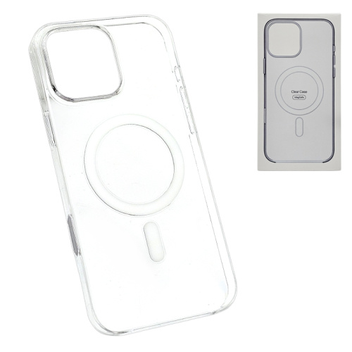 Чехол-силикон #68 clear case magsafe premium для iphone 16 pro прозрачный