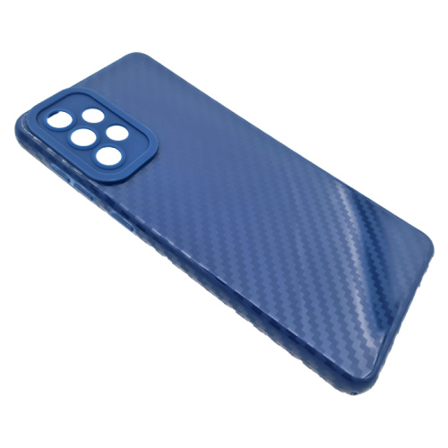 Чехол-силикон глянец carbon Samsung a73 синий
