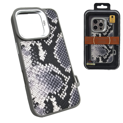 Чехол-крышка #84 kajsa glamorous genuine leather snake pattern для iphone 16 pro титан