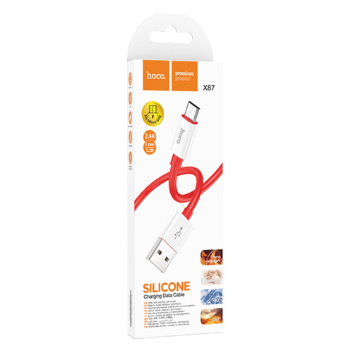 Кабель usb hoco x87 micro красный
