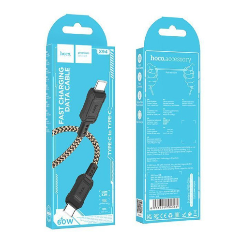 Кабель type-c hoco x94 type-c 60w золотой (***)