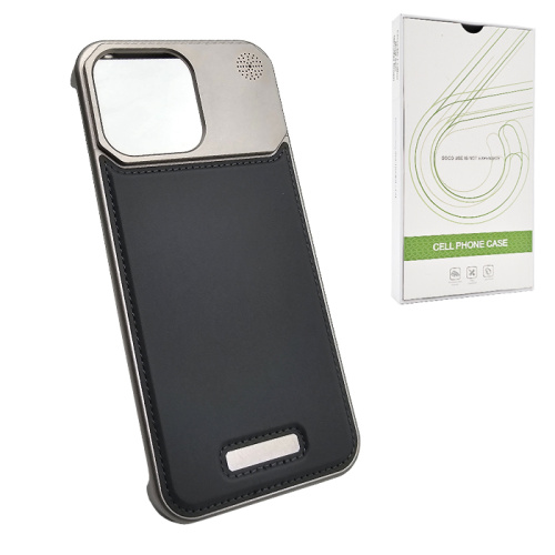 Чехол-крышка cell phone (movenchy) leather metal для iphone 16 pro max grey