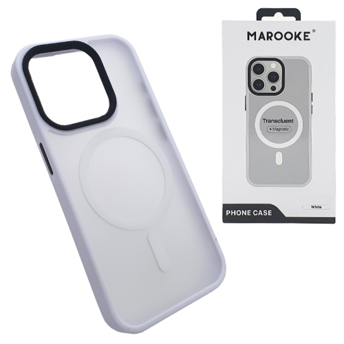 Чехол-крышка marooke transcluent magnetic для iphone 15 pro белый