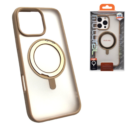 Чехол-крышка mutural с подставкой для iphone 16 pro max золотой