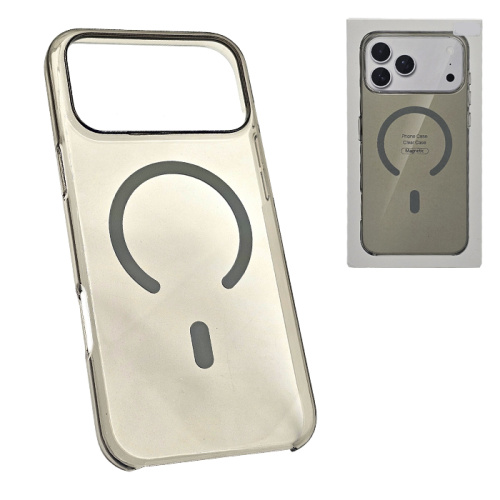 Чехол-силикон #20 clear case magsafe (magnetic) для iphone 17 pro серый