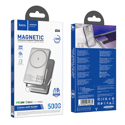 Пзу hoco q36 5000mah (pd20w) серый