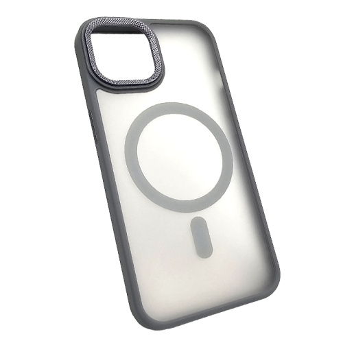 Чехол крышка magnetic collection mil-std для iphone 13/14 серый