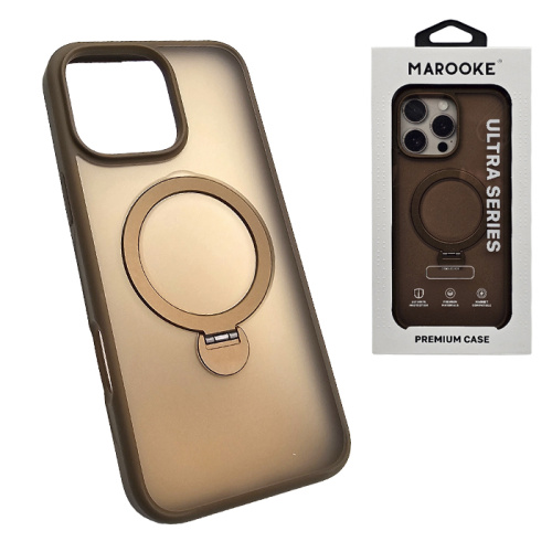 Чехол-крышка marooke m02 с подставкой 360 для iphone 16 pro коричневый