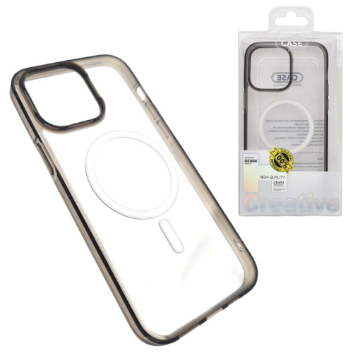 Чехол-силикон #64 clear case для iphone 14 pro max черный