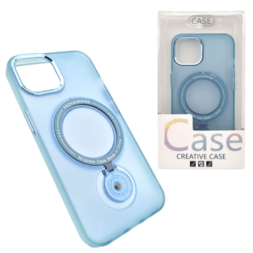 Чехол-крышка fech&design с держателем для iphone 13 pro max голубой