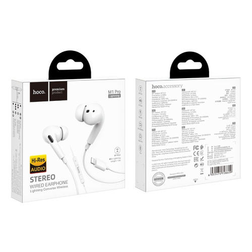 H/f (lightning) hoco m1 pro белый