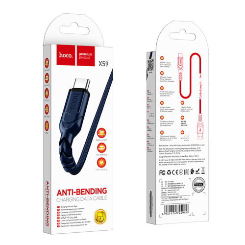Кабель usb hoco x59 type-c 1м черный (***)