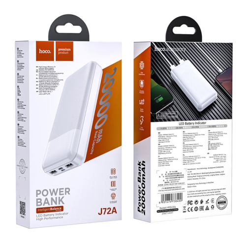 Пзу hoco j72a 20000mah (2a) белый