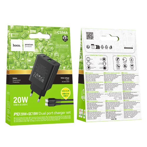 Сзу hoco cs94a (type-c to type-c 30w) черное