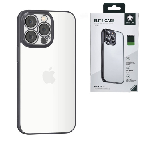 Чехол-крышка green lion elite case with matte electroplating bumper для iphone 14 pro черный