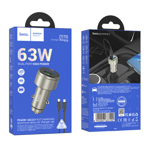 Азу hoco z57b type-c на type-c (63w) серый