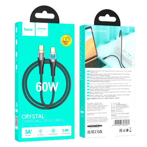 Кабель type-c hoco u121 type-c (60w) черный