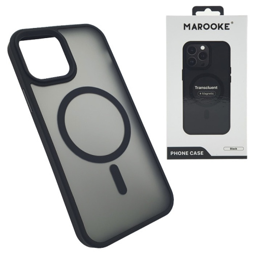 Чехол-крышка marooke transcluent magnetic для iphone 15 pro черный (1+2)