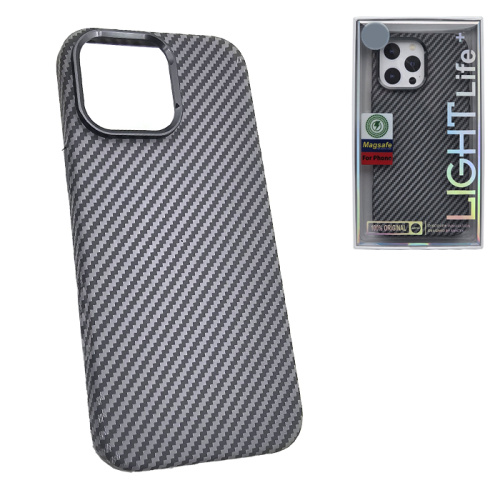 Чехол-крышка #47 light carbone (magsafe) для iphone 13 pro max серый
