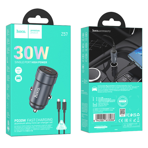 Азу hoco z57 type-c на type-c (pd30w) серый