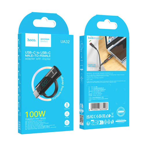 Переходник hoco ua32 type-c/type-c 100w черный