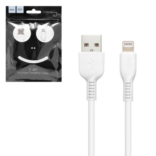 Кабель usb hoco x13 lightning 1m белый