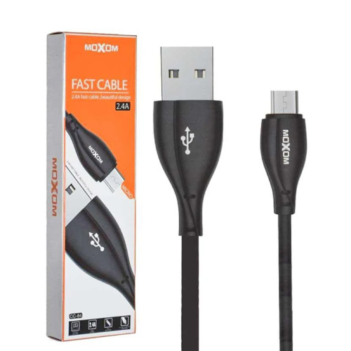 Кабель usb moxom micro cc-64 2.4a черный