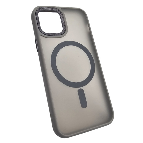 Чехол-крышка #83 magnetic collection mil-std для iphone 15 pro max серый
