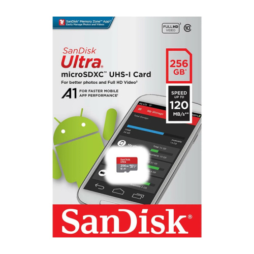 Micro sd 256gb sandisk ultra (100 mb/s) без адаптера 