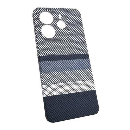 Чехол-крышка knit для redmi note 14 4g carbone zigzag бело-серый