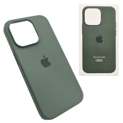 Чехол-крышка silicone case magsafe для iphone 14pro зеленый