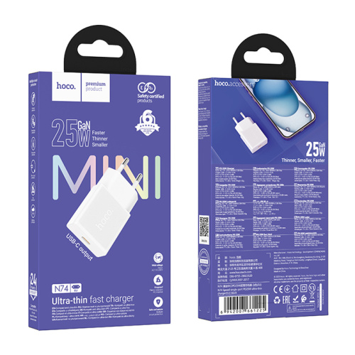 Сзу hoco n74 type (usb-c/25w) белое