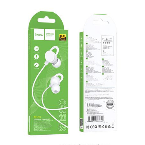 H/f (3.5mm) hoco m103 с микрофоном белые