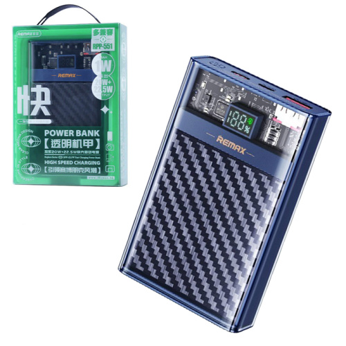 Пзу remax rpp-551 10000mah (pd20w/qc22.5w) синий