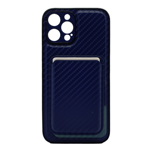 Чехол-крышка casetify карбон с закрытой камерой с визитницей для iphone 12pro max (6.7) синий