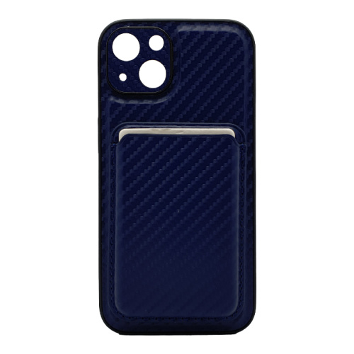 Чехол-крышка casetify карбон с закрытой камерой с визитницей для iphone 13 (6.1) синий