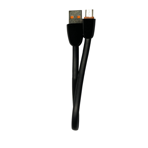 Кабель usb micro silicone 25см черный