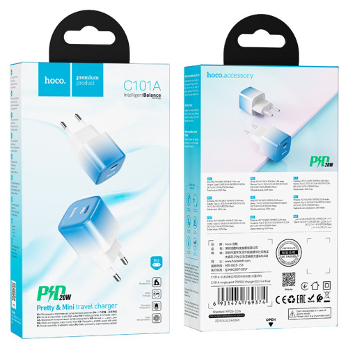 Сзу hoco c101a (pd20w) синее