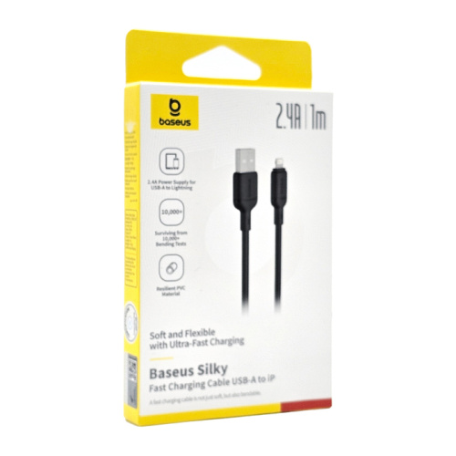 Кабель baseus u/l 2.4a 1м черный (cb000115)