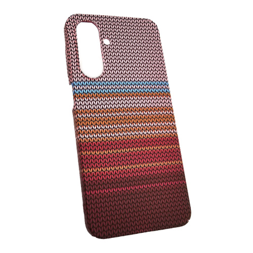 Чехол-крышка knit для Samsung a26 carbone zigzag розовый с коричневым