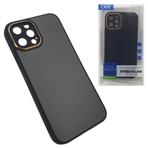 Чехол-крышка stylish glass case для iphone 12 pro max черный