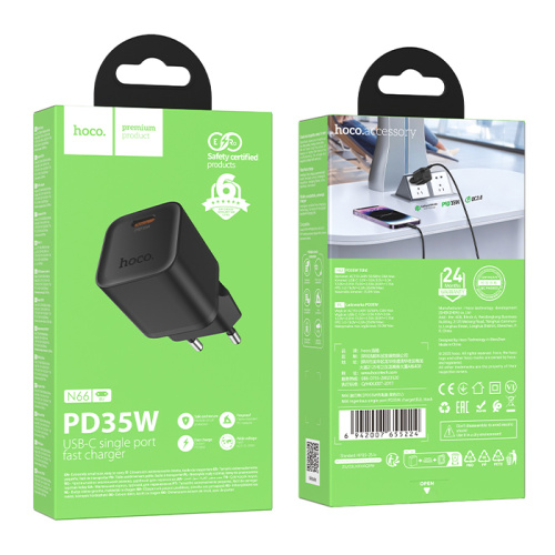Сзу hoco n66 (usb-c/pd35w) черное