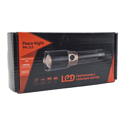 Фонарь pn-255 (18650mah) черный
